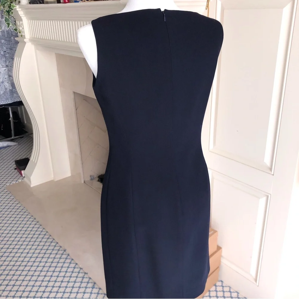 Worth Collection Navy Blue Sleeveless Dress Size 8 - Picture 3 of 6